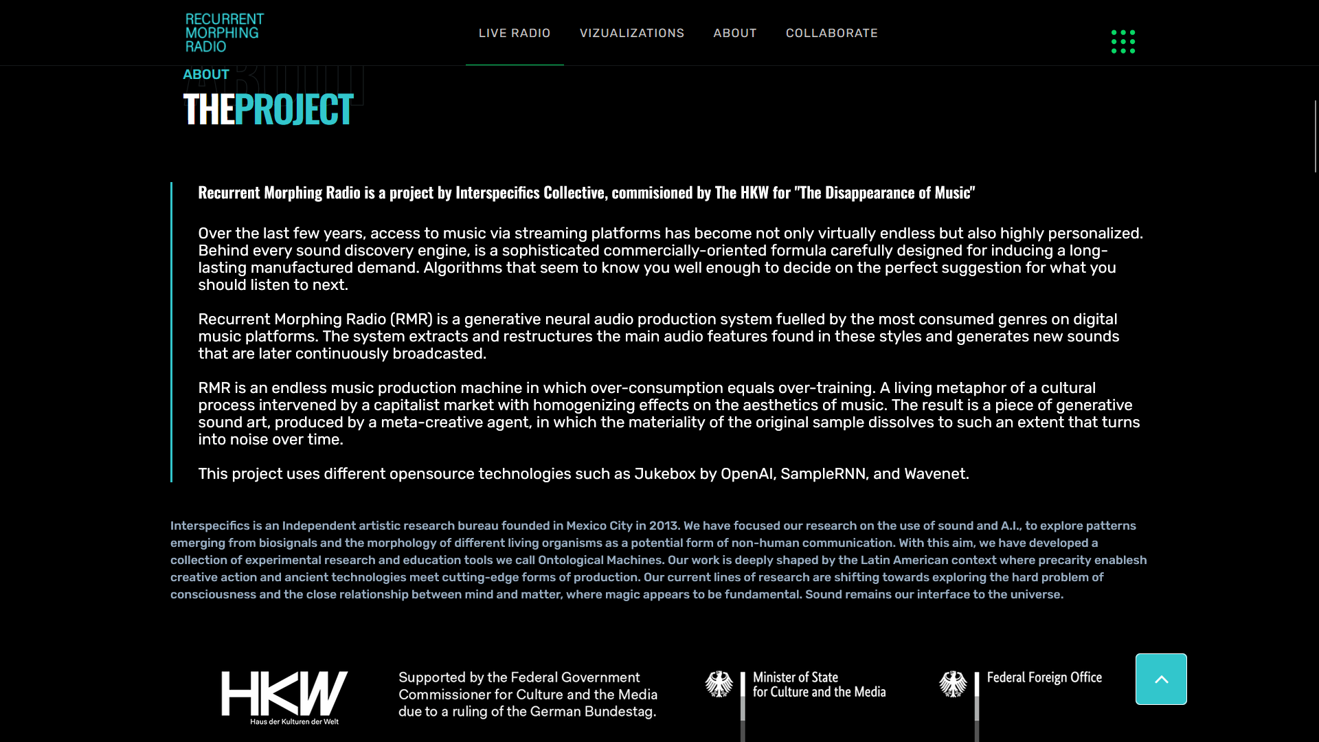 Interfaz principal RMR